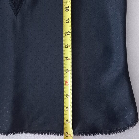 Warner's Y2K Black Camisole Lace Sleek Smooth Top Satin Feel  Lingerie Sz M M - Picture 3 of 7
